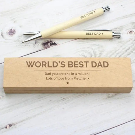 Classic Wooden Pen & Pencil Box Set - Gift Moments