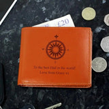 Personalised Compass Tan Leather Wallet - Wallets & Money Clips at Gift Moments