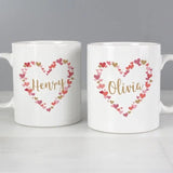 Personalised Confetti Hearts Wedding Mug Set: 1 - Mugs By Gift Moments