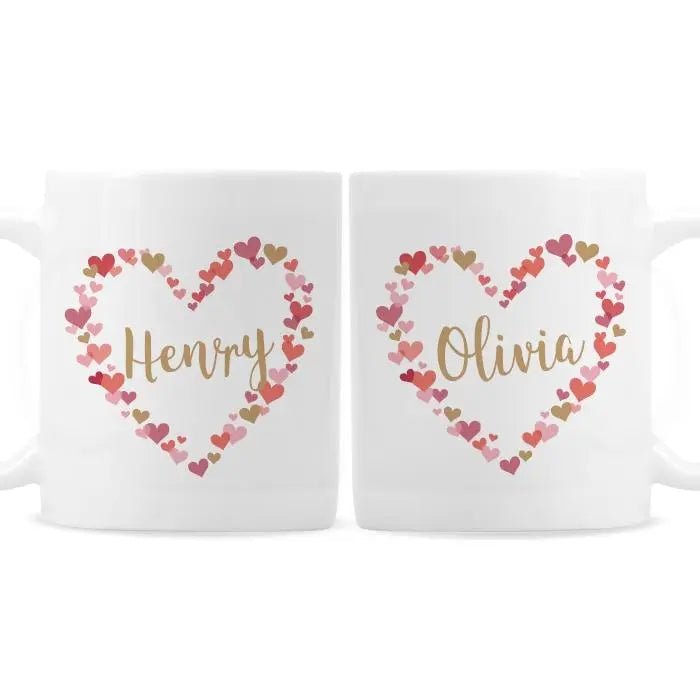 Personalised Confetti Hearts Wedding Mug Set: 3 - Mugs By Gift Moments