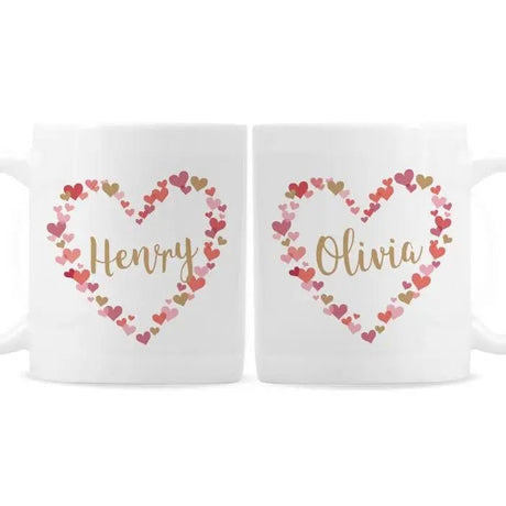 Personalised Confetti Hearts Wedding Mug Set - Mugs at Gift Moments