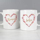 Personalised Confetti Hearts Wedding Mug Set: 5 - Mugs By Gift Moments