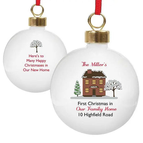 Personalised Cosy Christmas Bauble - Christmas Baubles at Gift Moments