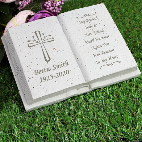 Personalised Cross Memorial Book - Memorials at Gift Moments