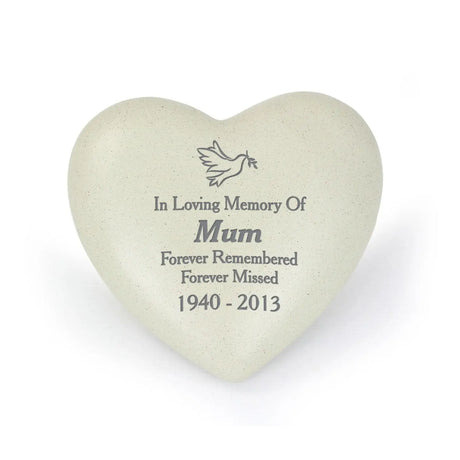 Personalised Dove Heart Memorial - Memorials at Gift Moments