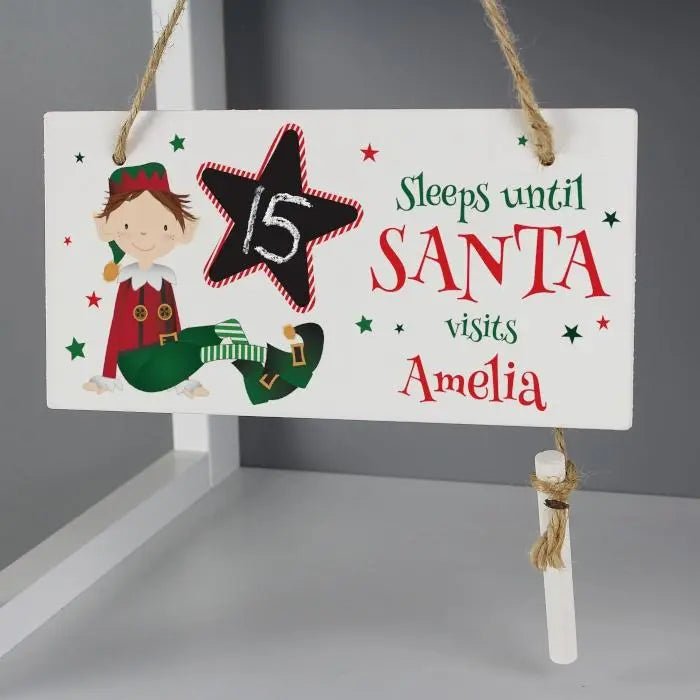 Elf Christmas Chalk Countdown Sign - Gift Moments