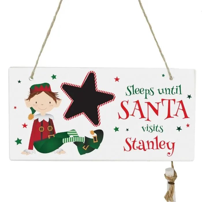 Elf Christmas Chalk Countdown Sign - Gift Moments