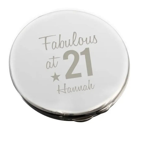 Personalised Fabulous Birthday Big Age Compact Mirror - Compact Mirrors at Gift Moments