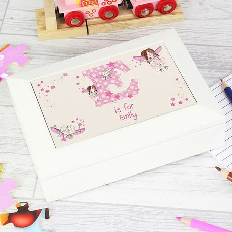 Personalised Fairy Letter White Jewellery Box - Jewellery Boxes at Gift Moments