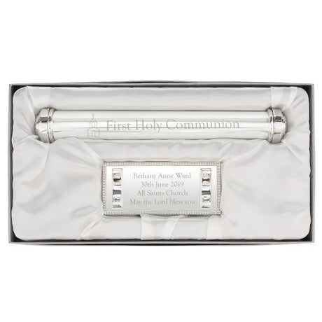 Personalised First Holy Communion Silver Plated Certificate Holder - Certificate Holders at Gift Moments