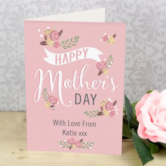 Personalised Floral Bouquet Mother's Day Card - Greeting Cards at Gift Moments