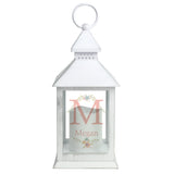 Personalised Floral Bouquet White Lantern - LED Lighting at Gift Moments