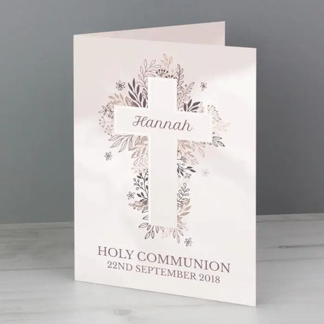 Personalised Floral Cross Card - Greeting Cards at Gift Moments