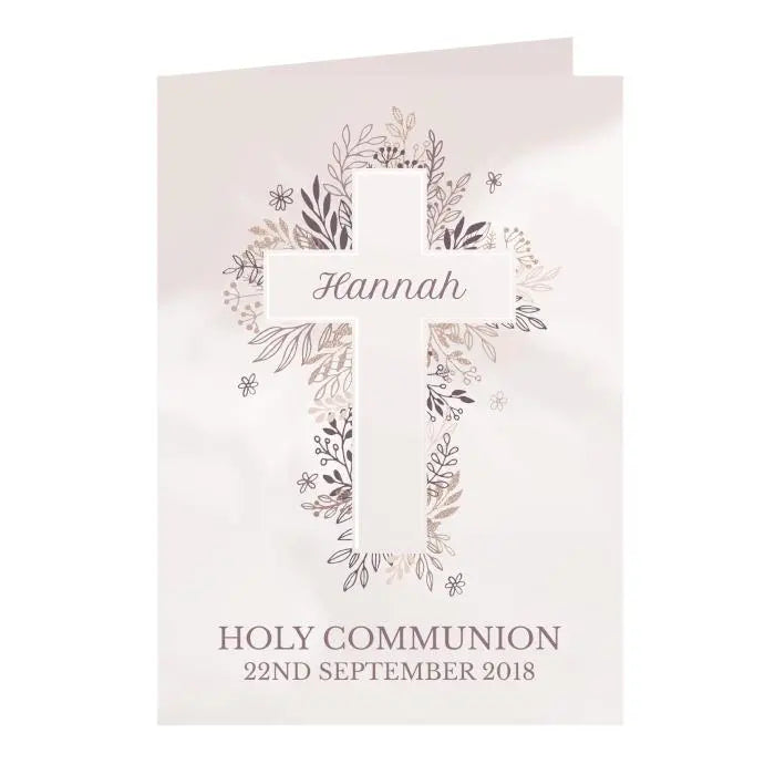 Personalised Floral Cross Card - Gift Moments