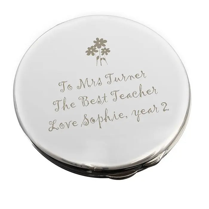 Personalised Flower Teacher Compact Mirror: 3 - Compact Mirrors By Gift Moments