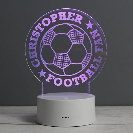 Personalised Football LED Colour Changing Desk Night Light - LED Lighting at Gift Moments