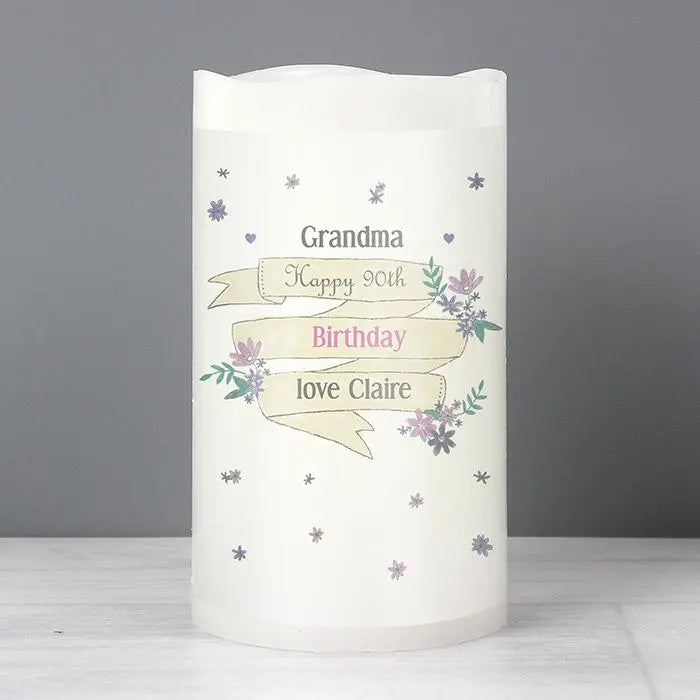 Personalised Garden Bloom LED Candle: 3 - LED Lighting By Gift Moments