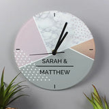 Personalised Geometric Glass Clock - Clocks at Gift Moments