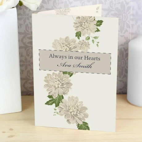 Personalised Gold Floral Card - Greeting Cards at Gift Moments