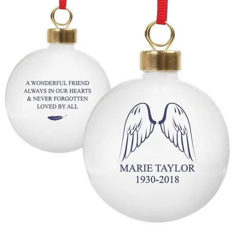 Personalised Angel Wings Bauble - Christmas Baubles at Gift Moments