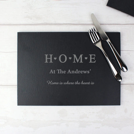 Personalised HOME Slate Rectangle Placemat - Placemats at Gift Moments