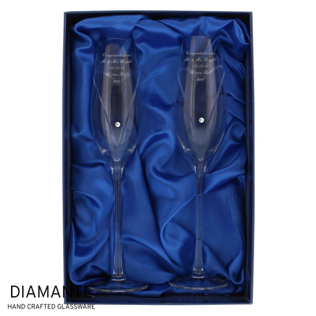 Personalised Hand Cut Heart Pair of Flutes with Gift Box - Gift Moments