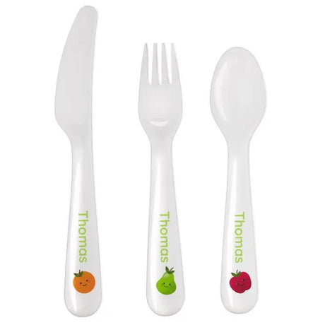 Personalised Healthy Eating Plastic Cutlery Set - Cutlery Sets at Gift Moments