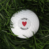 Personalised Heart Golf Ball: 3 - Golf Balls By Gift Moments