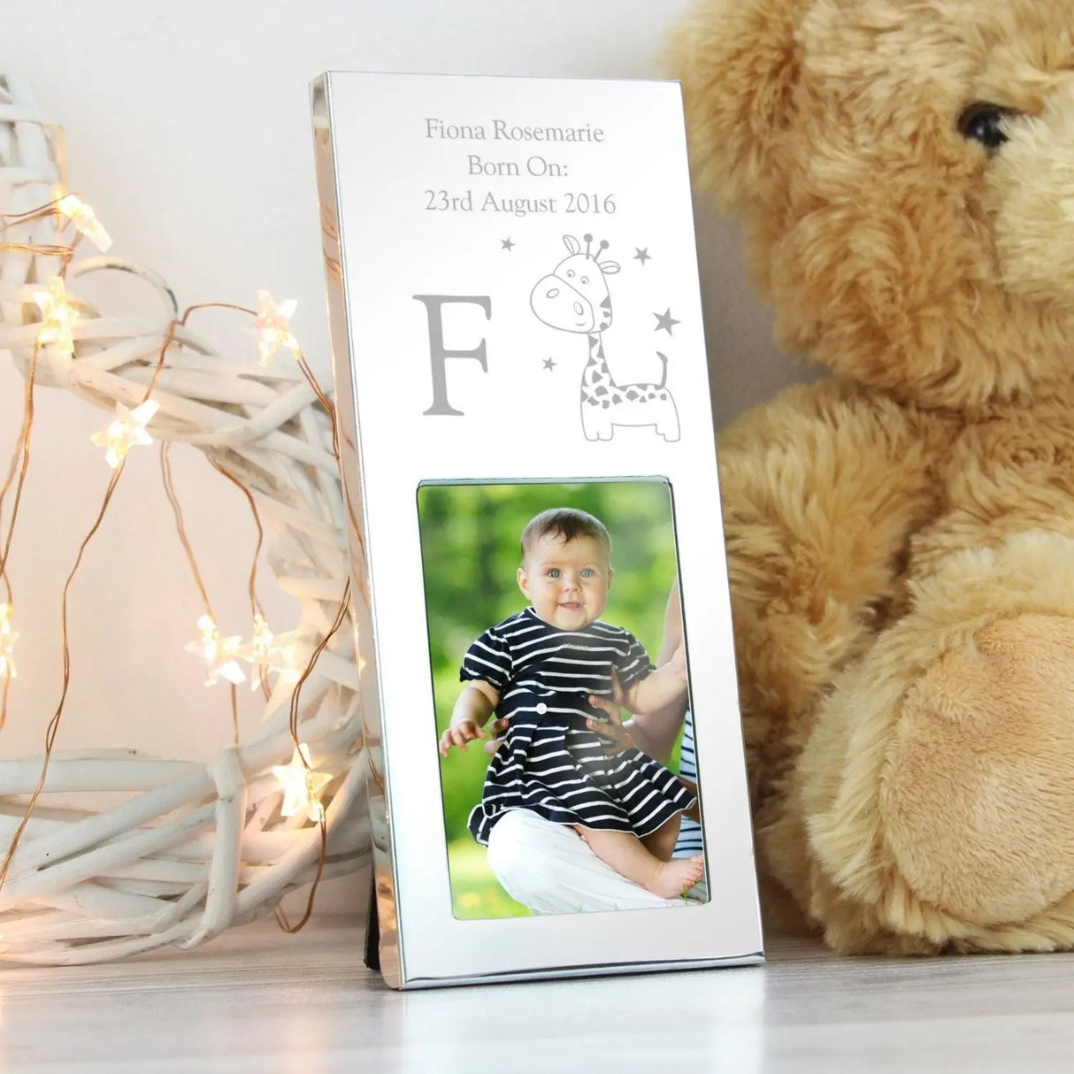 Personalised Silver Giraffe Photo Frame: 1 - Photo Frames By Gift Moments