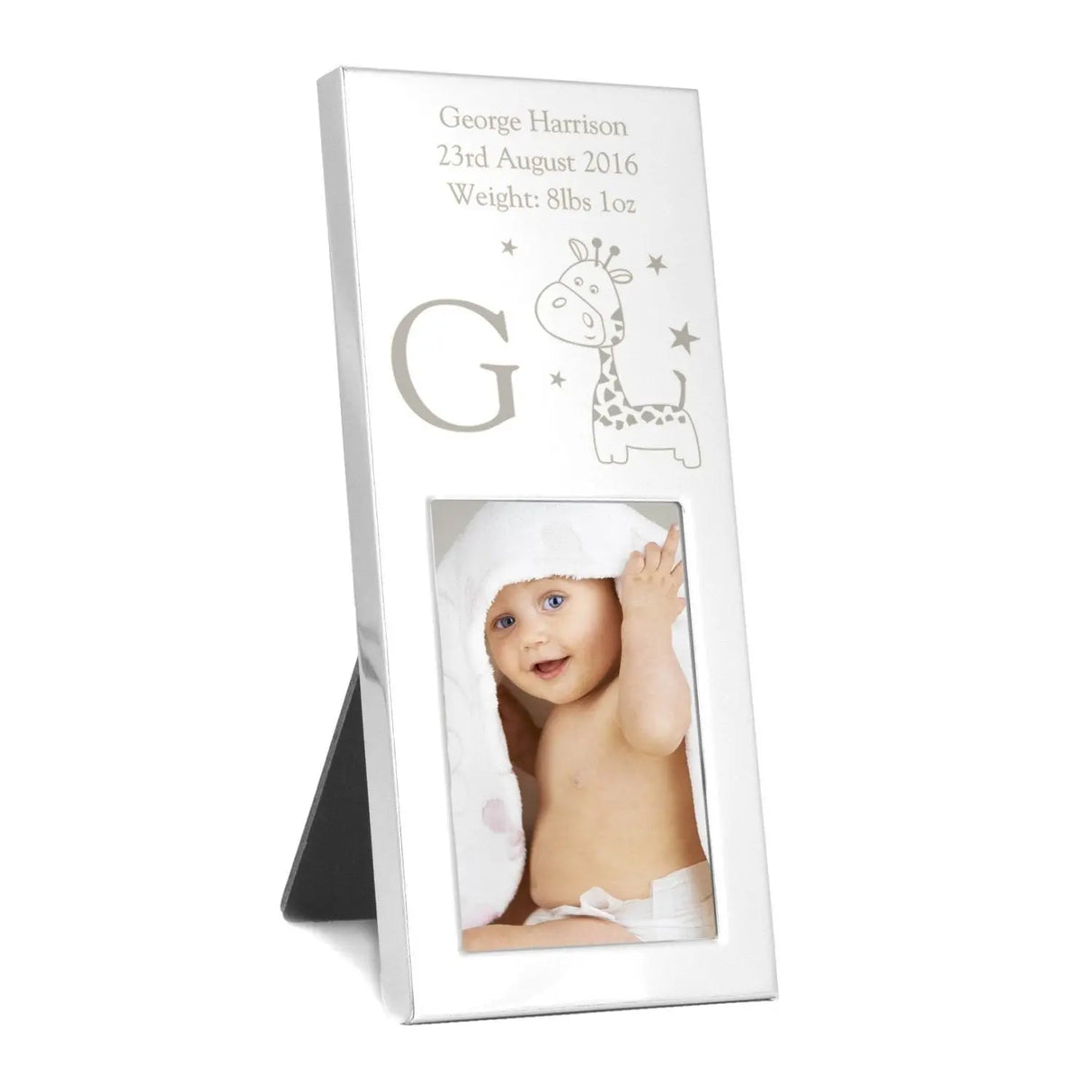 Personalised Silver Giraffe Photo Frame: 3 - Photo Frames By Gift Moments