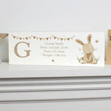 Personalised Hessian Rabbit Wooden Block Sign: 1 - Signs & Plaques By Gift Moments