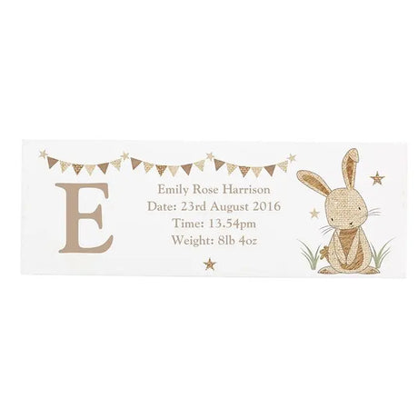 Personalised Hessian Rabbit Wooden Block Sign - Signs & Plaques at Gift Moments