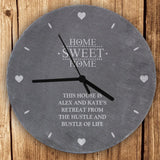 Personalised Home Sweet Home Slate Clock - Gift Moments