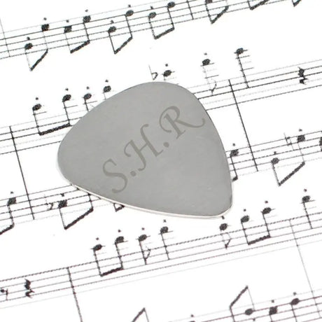 Personalised Initials Silver Plectrum - Keepsakes at Gift Moments