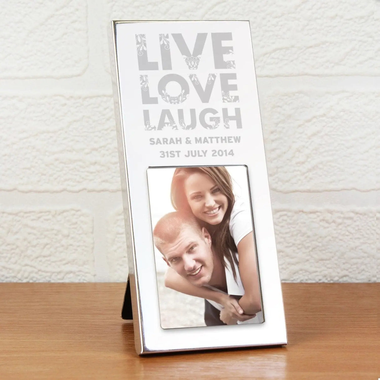 Personalised Small Live Love Laugh 2x3 Silver Photo Frame - Photo Frames at Gift Moments