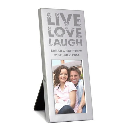 Personalised Small Live Love Laugh 2x3 Silver Photo Frame - Photo Frames at Gift Moments