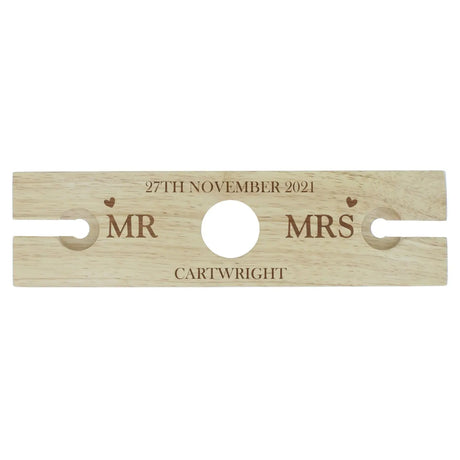 Personalised Married Couple Wine Glass & Bottle Holder - Barware at Gift Moments