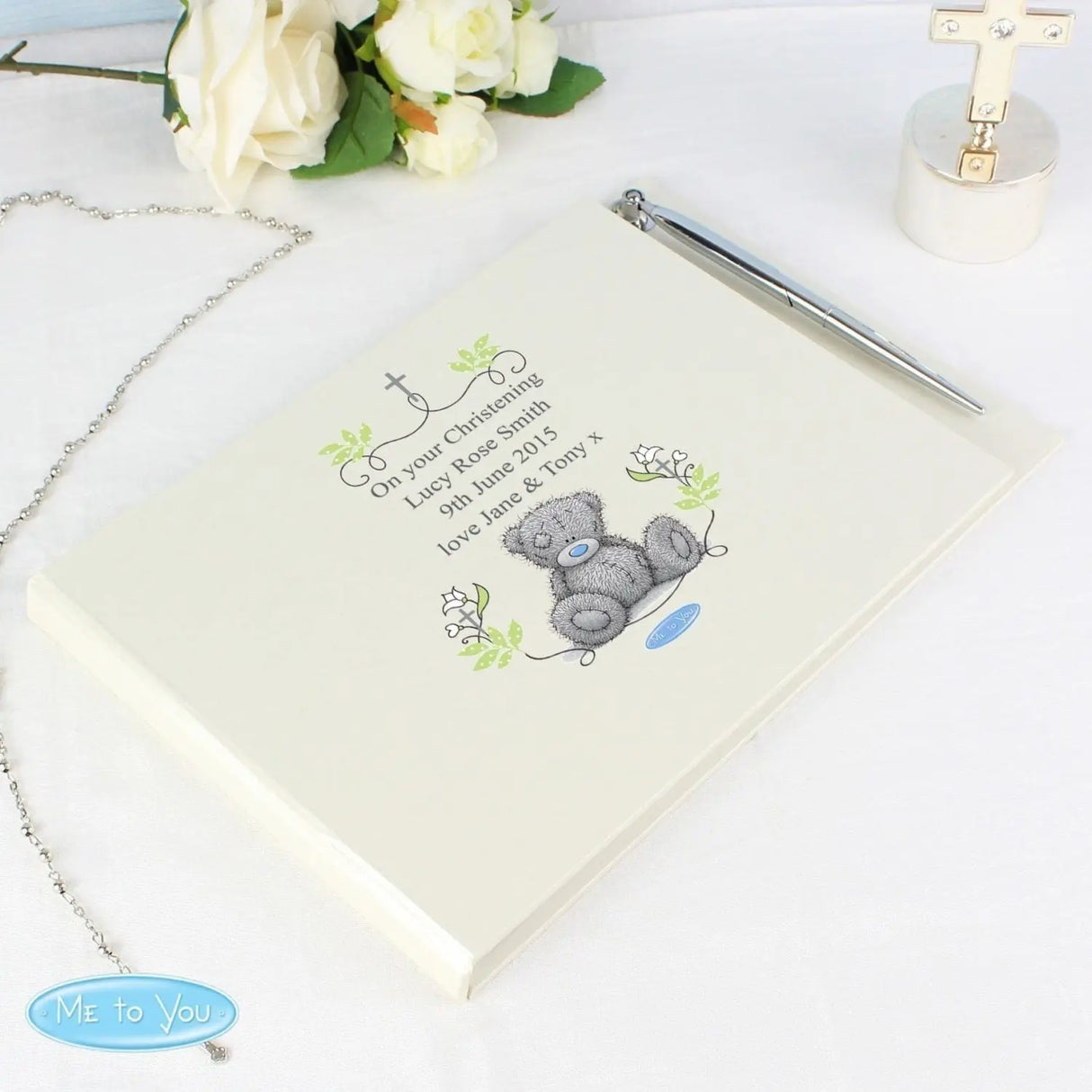 Personalised Religious Cross Guest Book & Pen - Guest Books at Gift Moments