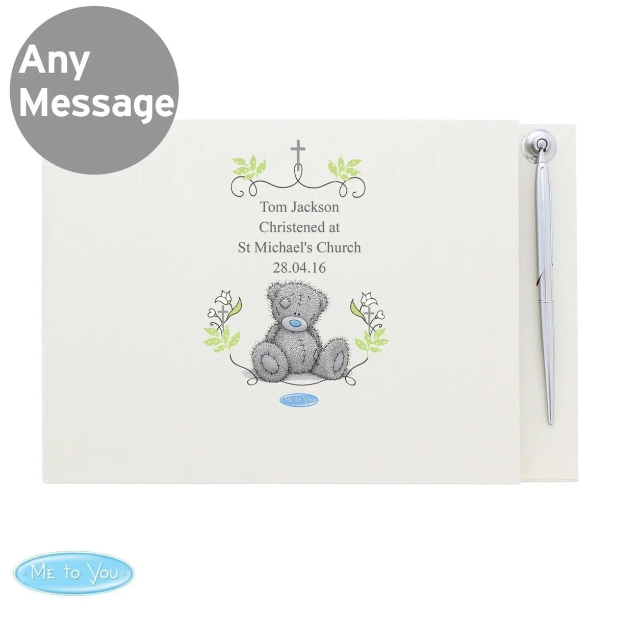 Personalised Religious Cross Guest Book & Pen - Guest Books at Gift Moments