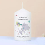 Personalised Tiny Tatty Teddy Christening Pillar Candle - Candles at Gift Moments