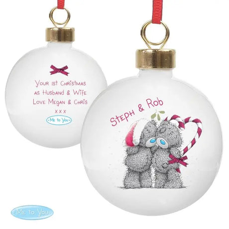 Personalised Me To You Couple Christmas Bauble - Christmas Baubles at Gift Moments