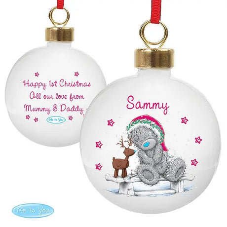 Personalised Me To You Reindeer Bauble: 4 - Christmas Baubles