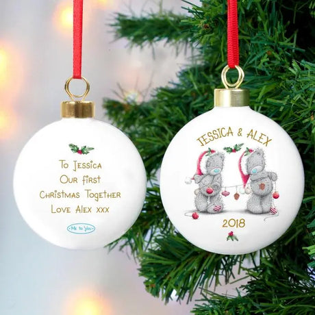 Personalised Me to You Christmas Couple's Bauble - Christmas Baubles at Gift Moments