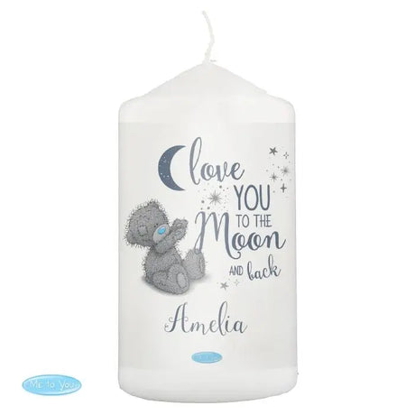 Personalised Me to You 'Love You to the Moon and Back' Pillar Candle - Candles at Gift Moments