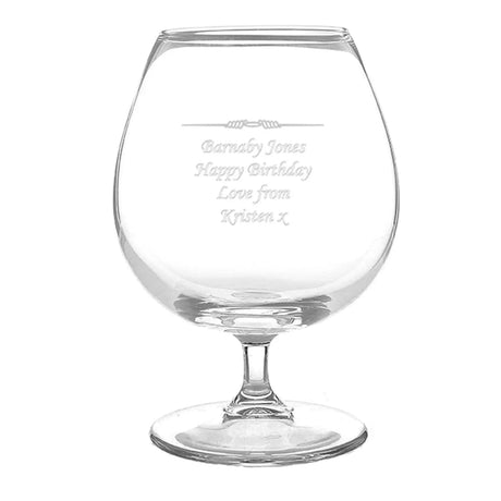 Personalised Message Brandy Glass - Gift Moments