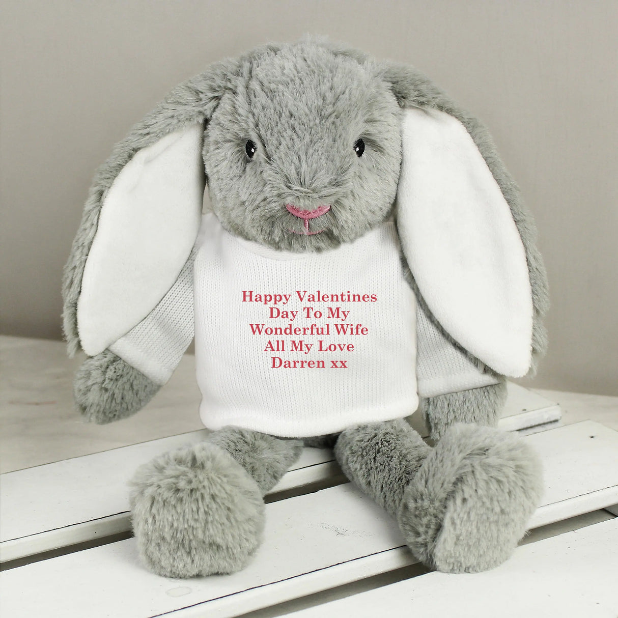 Personalised Christmas Bunny Rabbit - Red - Teddy Bears & Soft Toys at Gift Moments