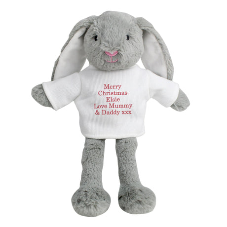 Personalised Christmas Bunny Rabbit - Red - Teddy Bears & Soft Toys at Gift Moments