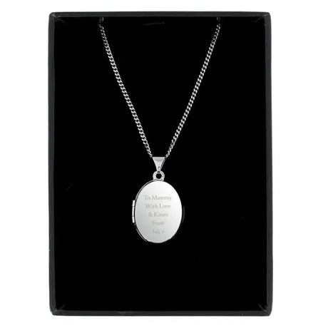 Personalised Message Sterling Silver Oval Locket Necklace - Gift Moments