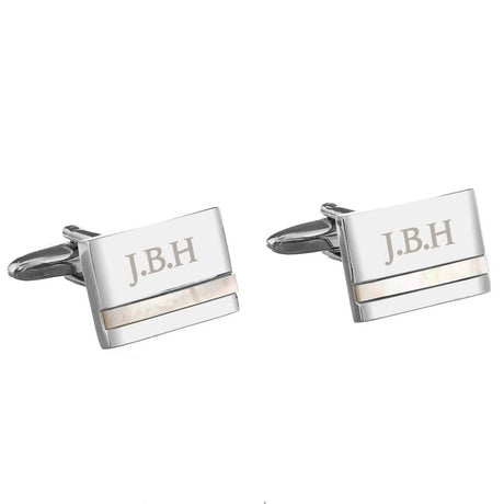 Personalised Mother of Pearl Cufflinks - Cufflinks & Tie Slides at Gift Moments