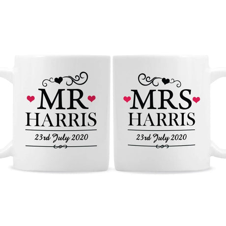 Personalised Mr & Mrs Wedding Mug Set - Gift Moments